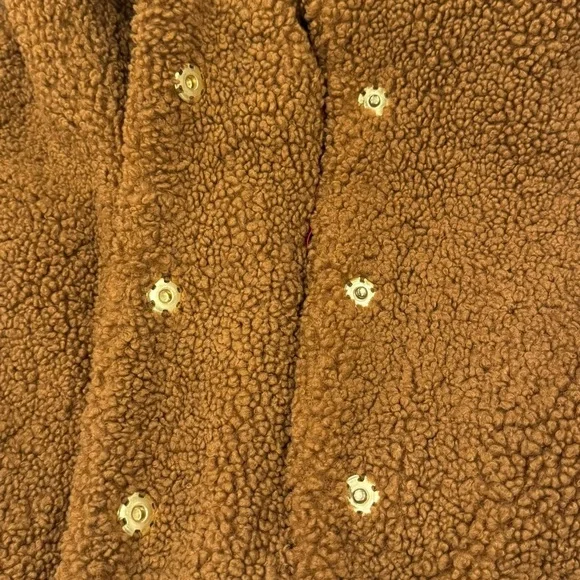 J. CREW Teddy Sherpa Topcoat Peacoat Brown Size Medium Like New - Picture 8 of 12